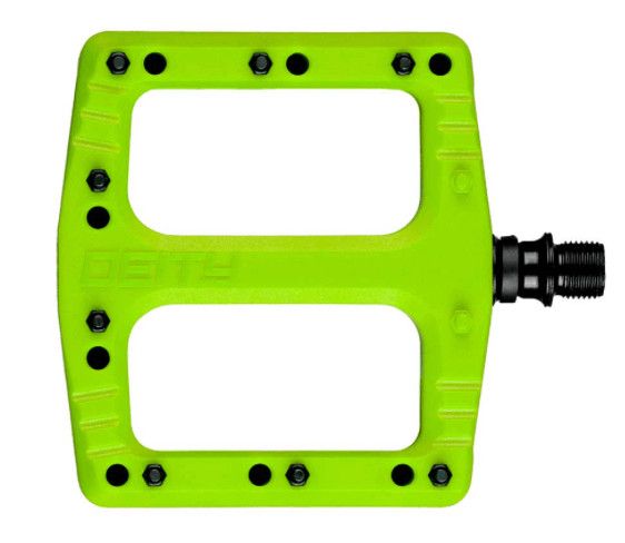 Deity, Deftrap, Platform Pedals, Body: Nylon, Spindle: Cr-Mo, Color: Green