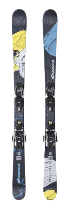 Nordica, Unleashed J 2025 Blue/Yellow [w/ Marker Jr 4.5 FDT WB binding]