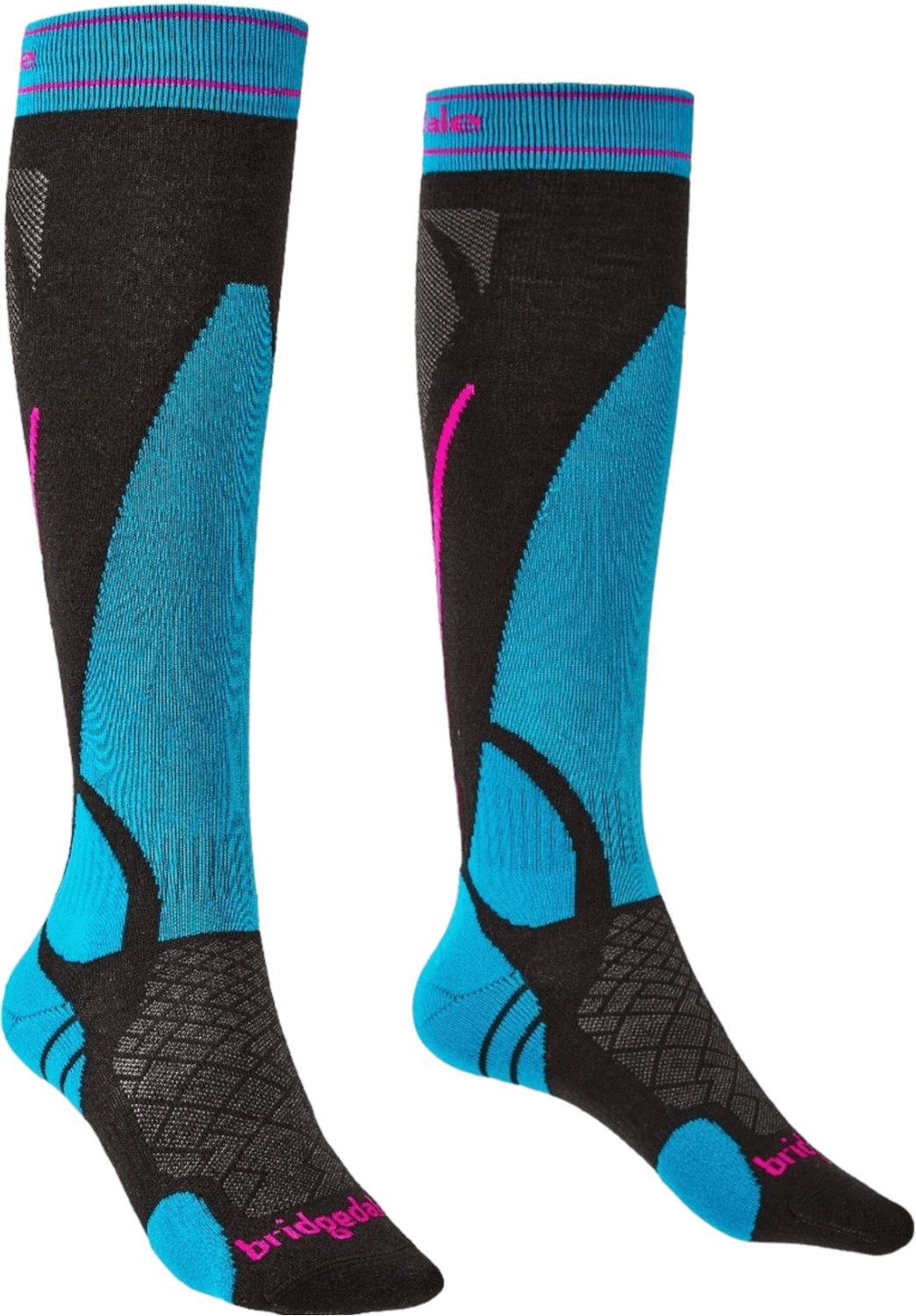 Bridgedale, Lightweight Merino Endurance OTC Ski Socks Ws, Color: Black/Blue, Size: S