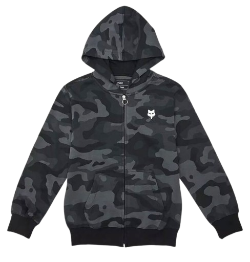 Fox, Fox Head Camo Flc Zip Youth, Color: White/Black/Gray, Size: YM