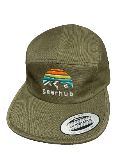 Gearhub, Embroidered Logo 5-Panel Hat Adjustable Strap