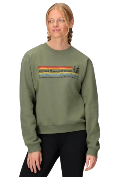Marmot, 1983 Crew Sweatshirt Ws, Color: Olive Grove Green, Size: S