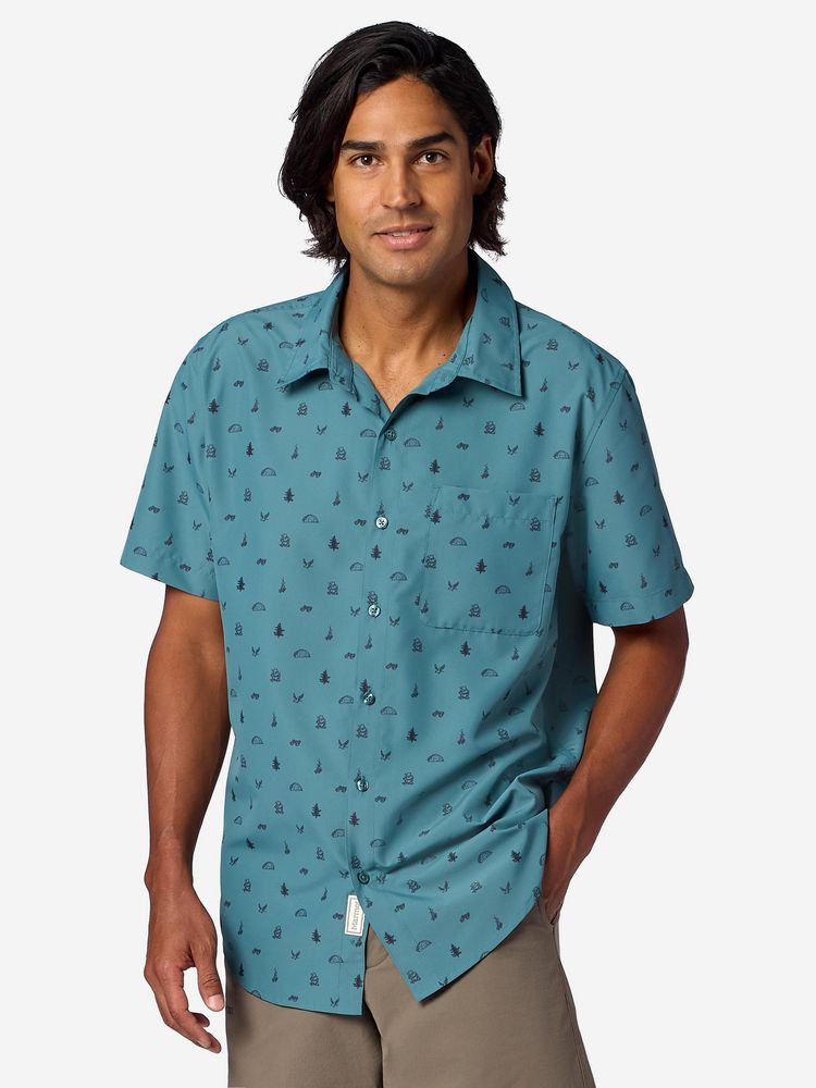 Marmot, AirExchange UPF 40 SS Shirt, Color: Seafloor Camping Trip, Size: S