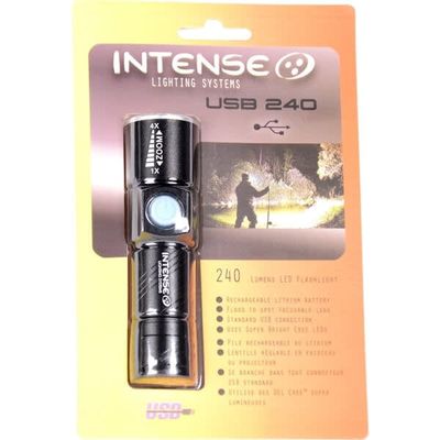 Intense Lighting Systems USB rechargeable LED flashlight, Black