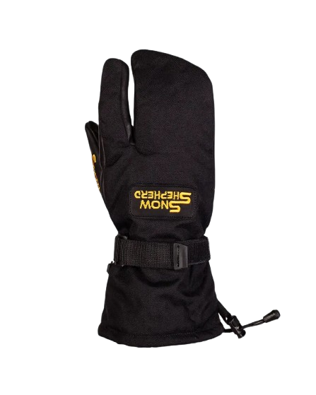 SnowShepherd, 3-Finger Gloves, Color: Black, Size: S