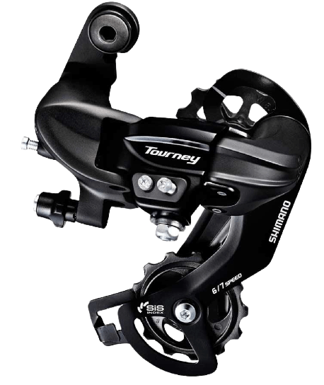 Shimano, Tourney RD-TY300, Rear derailleur, 6/7sp., SGS, Black, Direct attachment