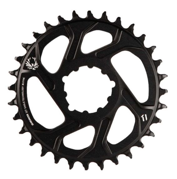 SRAM, X-Sync, 3mm offset, 30T, 12sp., BCD: Direct Mount, Single Chainring, Aluminum, Black