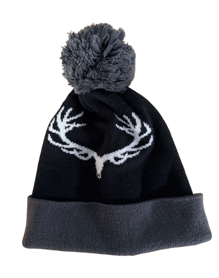Turtlefur, Bones Pom Beanie, Black