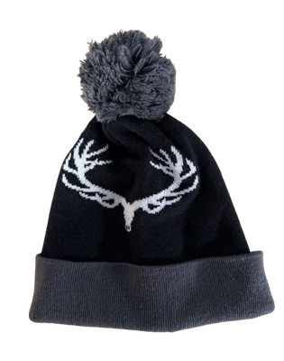 Turtlefur, Bones Pom Beanie, Black