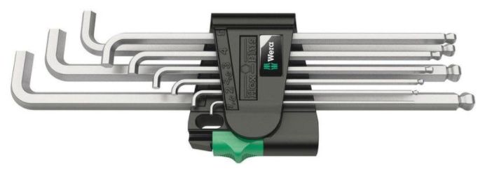Wera, Tools Hex Plus 4 Short L-Key Set, Chrome Plated