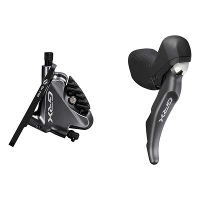 Shimano, GRX ST-RX810-L / BR-RX810-F, Road Hydraulic Disc Brake, Front, 2 speed, Flat mount, 140 or 160mm (not included), Black, Set