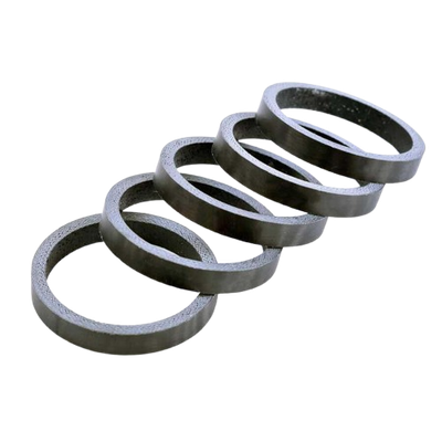 Wheels Manufacturing, Matte Carbon, Headset Spacer, 1-1/8'', Height: 5mm, Carbon, Black, 5pcs