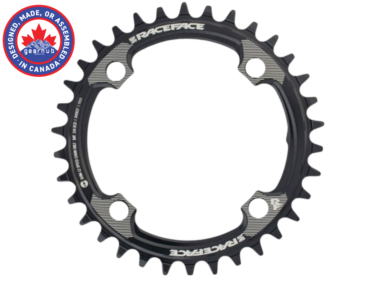 Race Face, 104 BCD 34T Chainring (Shimano 12s) Black