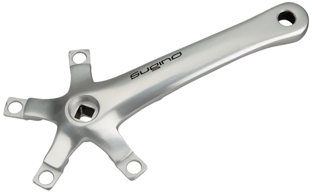 Sugino XD600 Tandem Crank Arm - 175mm, Right Front, Square Taper JIS Spindle Interface, Silver
