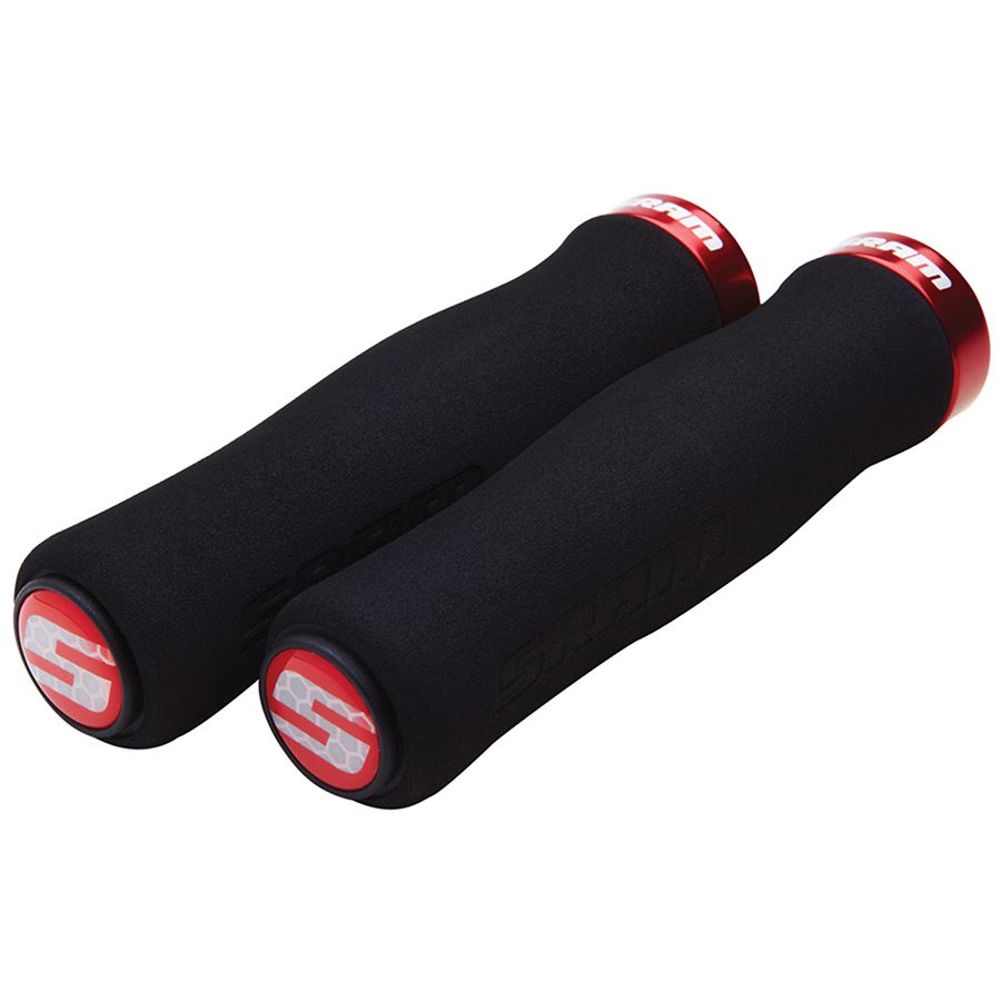 SRAM, Contour Foam Locking, Grips, Pair, Black/Red