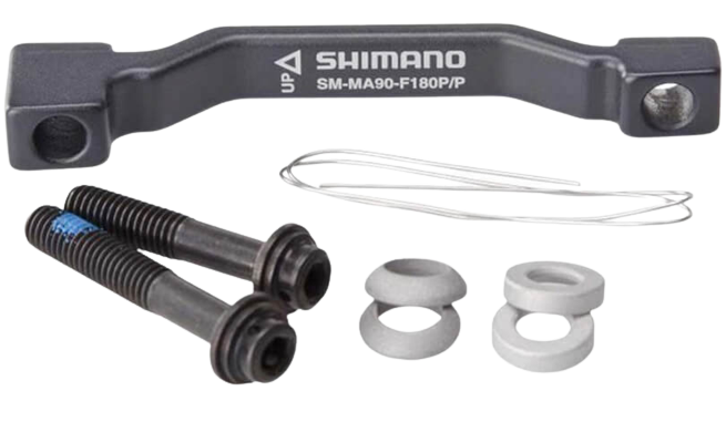 Shimano, SM-MA90-F203P/PM, Disc brake adapter for Post Mount caliper, Front, Post Mount fork, 203mm rotor