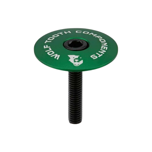 Wolf Tooth components, Ultralight Stem Cap and Bolt, 1-1/8'', Green