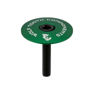 Wolf Tooth components, Ultralight Stem Cap and Bolt, 1-1/8'', Green