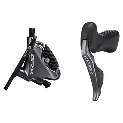 Shimano, GRX Di2 ST-RX815-R / BR-RX810-R, Road Hydraulic Disc Brake, Rear, 11 speed, Flat mount, 140 or 160mm (not included), Black, Set