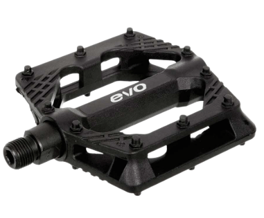EVO, Freefall Sport, Platform Pedals, Body: Nylon, Spindle: Cr-Mo, 9/16", Black, Pair