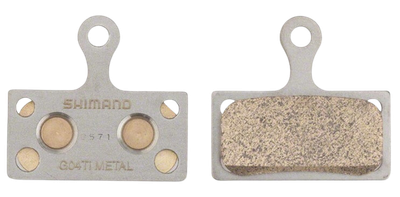 Shimano, G-Type Ti, Disc Brake Pads, Shape: Shimano G-Type/F-Type/J-Type, Metallic, Pair, IBPG04TIMXA