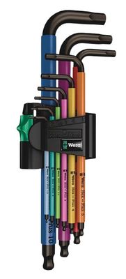 Wera, 950 SPKL Long, Hex Wrench, 9pcs Set, Long Arm Hex, Set, Metric