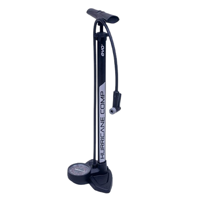 EVO, Hurricane Comp, Floor Pump, SmartHead, 180psi, Black/Silver