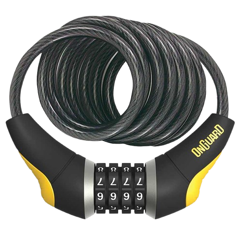 OnGuard, Doberman 8032, Coil cable with combination lock, 10mm x 185cm (10mm x 6')