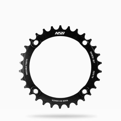 NSB Variable Tooth Chainring, 4 Bolt, 64 BCD, 28 Tooth, Black