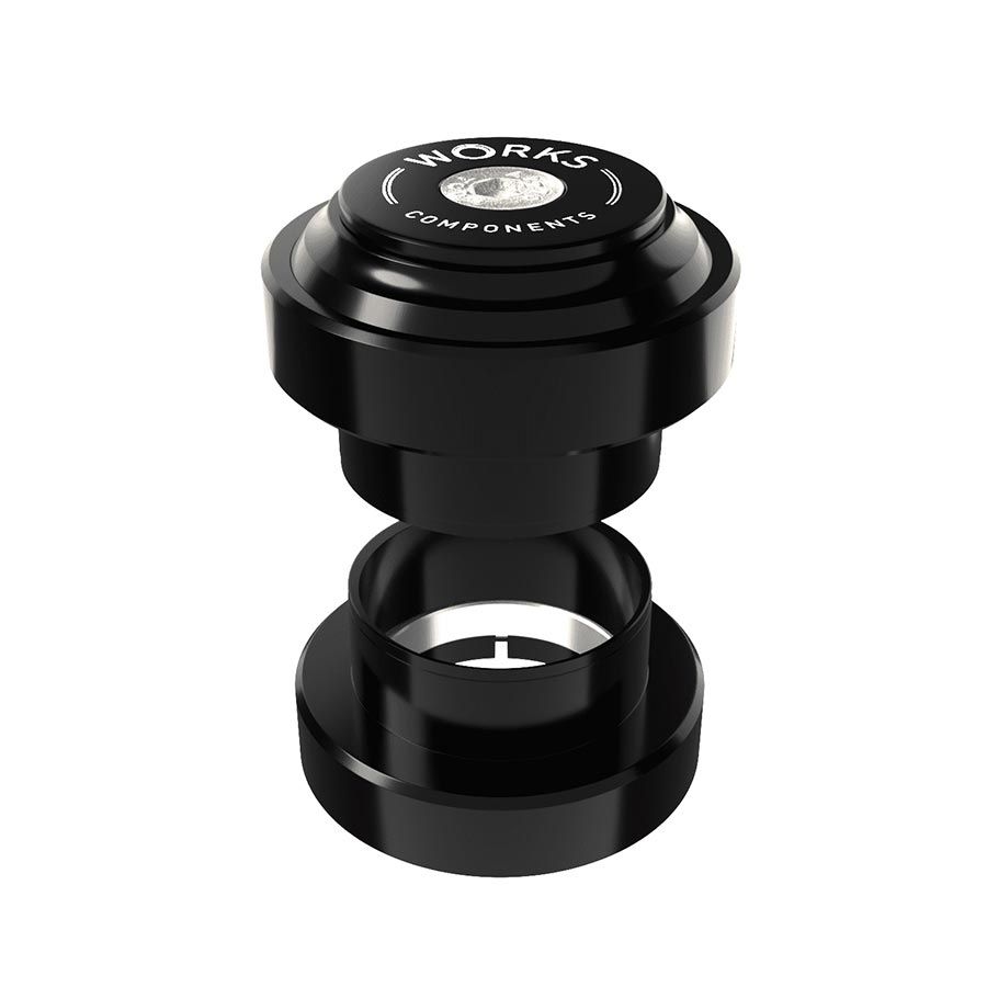 Works Components, 1.0 EC34-EC34 Angleset-1 1/8'', Headset, : EC34/28.6 | EC34/30, External, Threadless, Complete, Black, Set 5 127-136mm