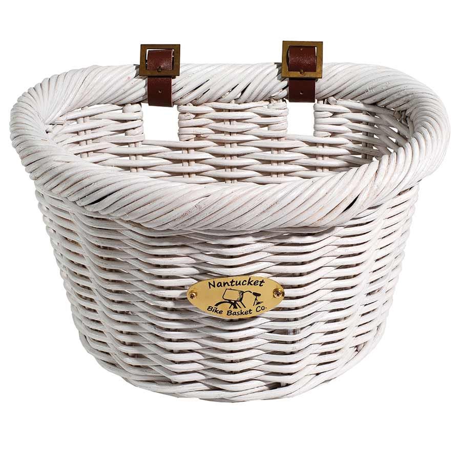 Nantucket, Cruiser D-Shaped, Basket, White 14.5"x10.5"x9.5"