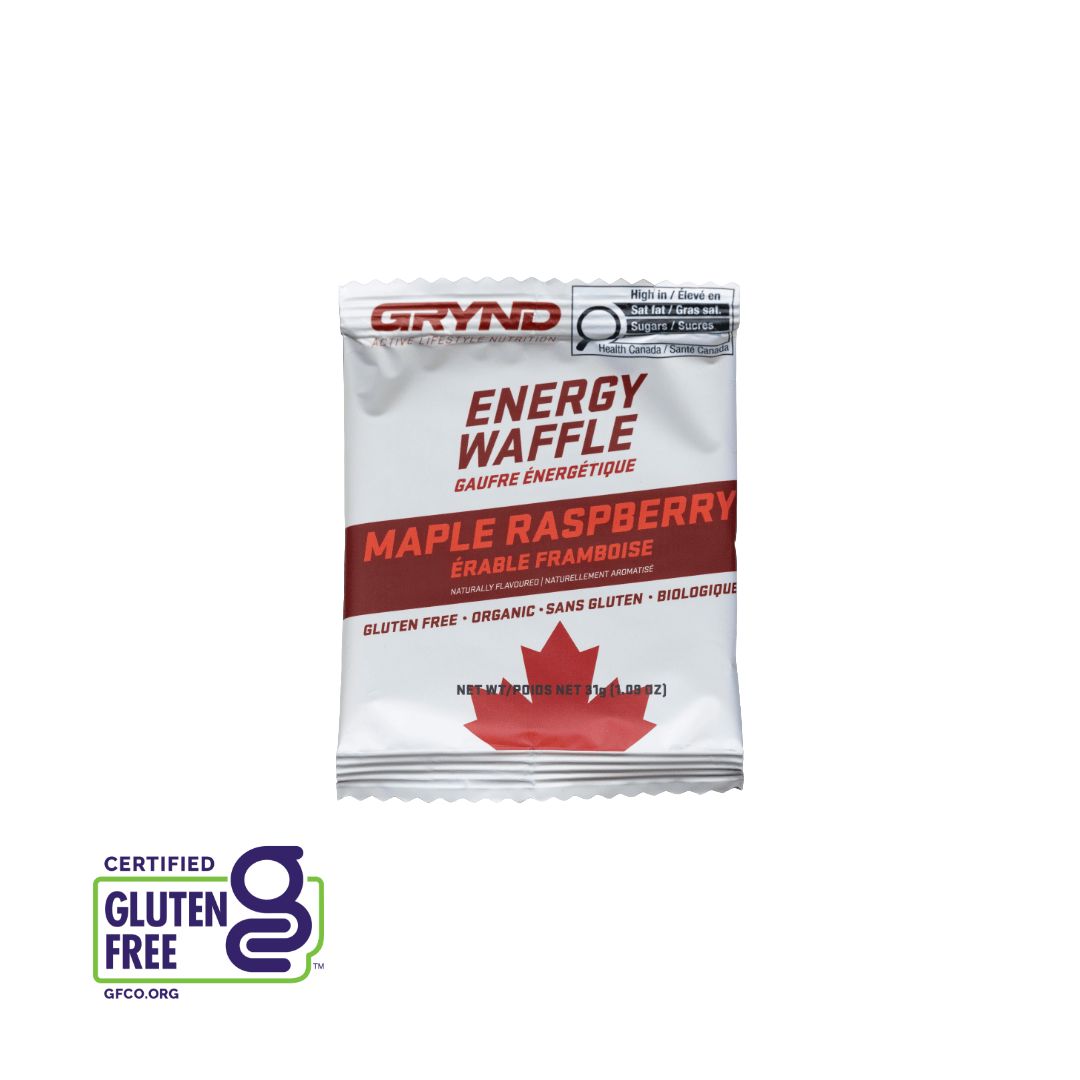 Grynd Energy, Gluten Free Waffle, Bars, Maple Raspberry, 12pcs
