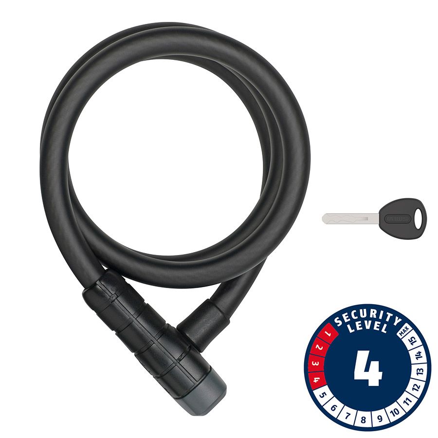 Abus, 6412K, Cable lock, Key, 12mm, 85cm, Black