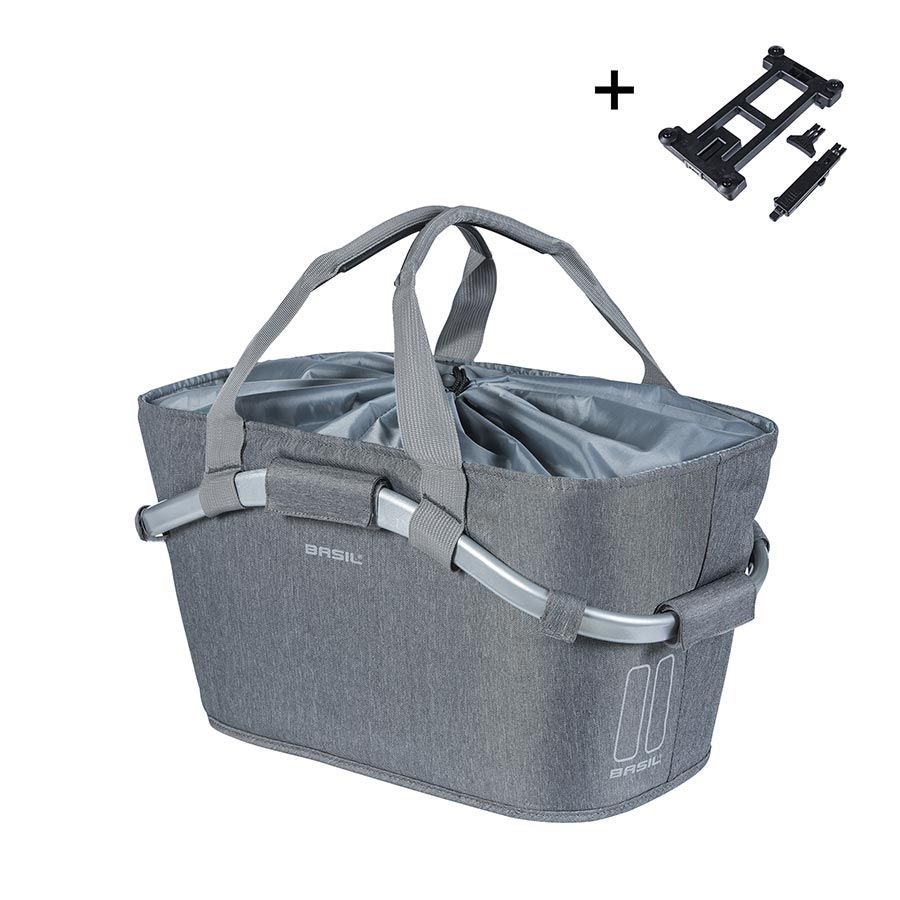 Basil, 2Day Carry all, Basket, Rear, Grey