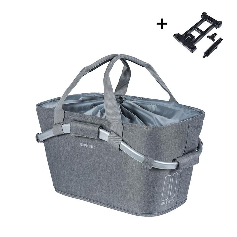 Basil, 2Day Carry all, Basket, Rear, Grey