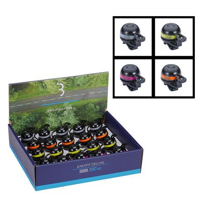 BBB Cycling, BBB-14D EasyFit Display Box, Bell, 20 Pack, Assorted Colors