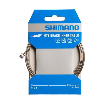 Shimano, Brake Cable, 1.6mm, 2050mm, Stainless Steel, MTB, Unit