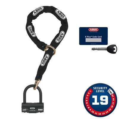 Abus, Granit XPlus 58 12KS Black Loop, Chain + ULock, Key, 18mm, 140x100mm, 5.5x3.9", Chain, 12KS, 120cm, Black