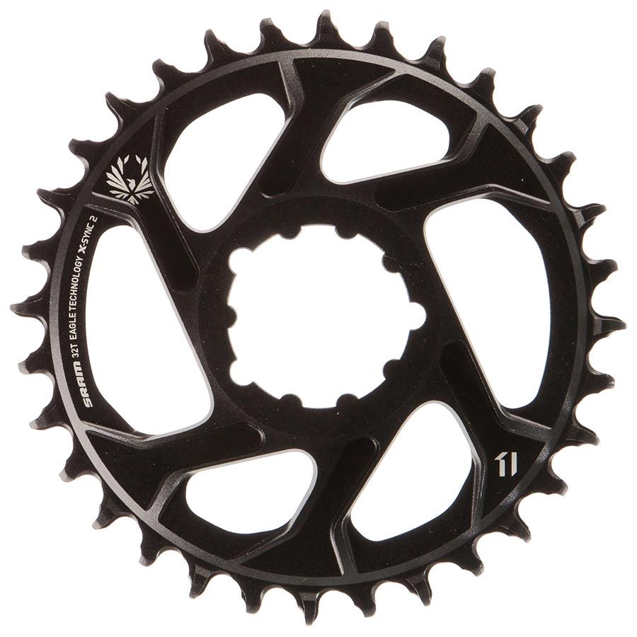 SRAM, X-Sync 2, 6mm offset, 32T, 12sp., BCD: Direct Mount, Single Chainring, Aluminum, Black