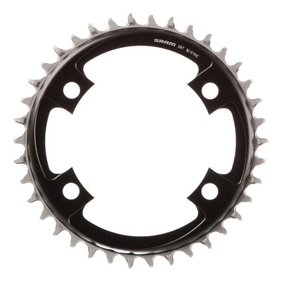 SRAM, X-SYNC 2 107mm, Chainring, Teeth: 38, Speed: 12, BCD: 107, Bolts: 4, Single, Aluminum, Black