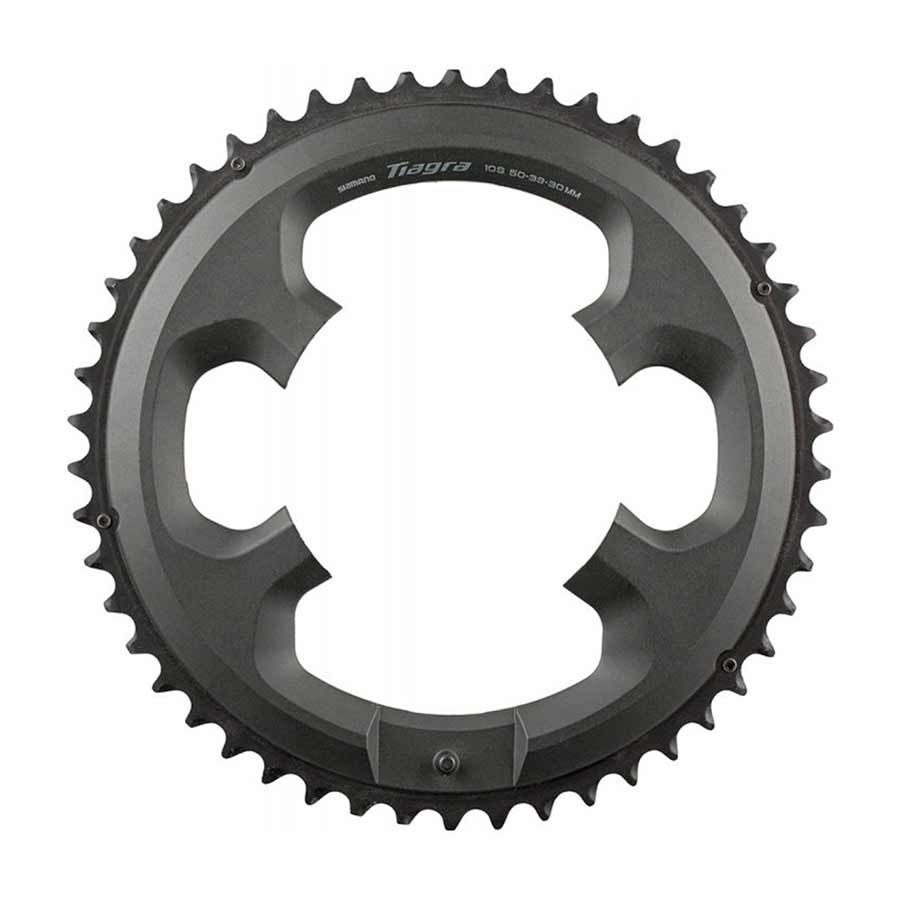 Shimano, Tiagra FC-4703, Chainring, Teeth: 50, Speed: 10, BCD: 110, Bolts: 4, Outer, Aluminum, Grey, Y1RD98030