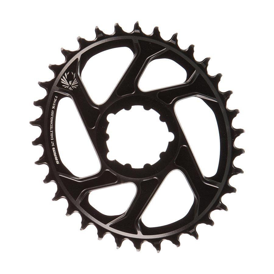 SRAM, X-Sync 2 Oval, 34T Chainring, 11/12sp, BCD: Direct Mount, Aluminum, Black, 3mm offset