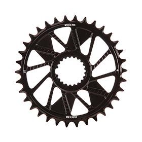 Wheels Manufacturing, Shimano DM T-Type Inboard, Chainring, Teeth: 34, Speed: 12, BCD: Direct Mount Shimano, Single, 7075 Aluminum, Black