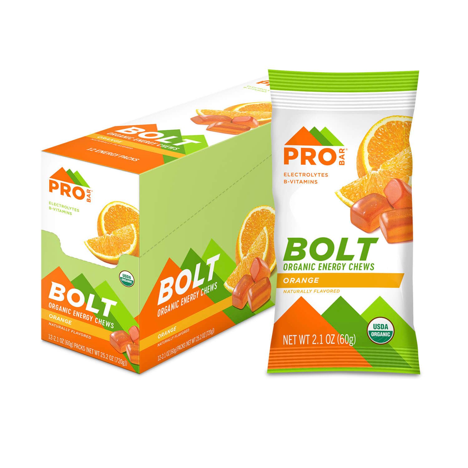 ProBar, Bolt, Chews, Orange, 12pcs