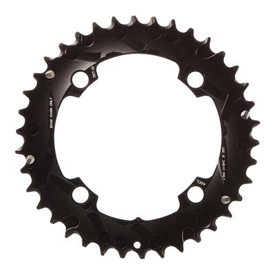 SRAM, 38T, 10 sp, BCD 104mm, 4-Bolt, Pour bashguard, Middle Chainring, For NO-PIN, Aluminum, Black, 11.6215.188.420