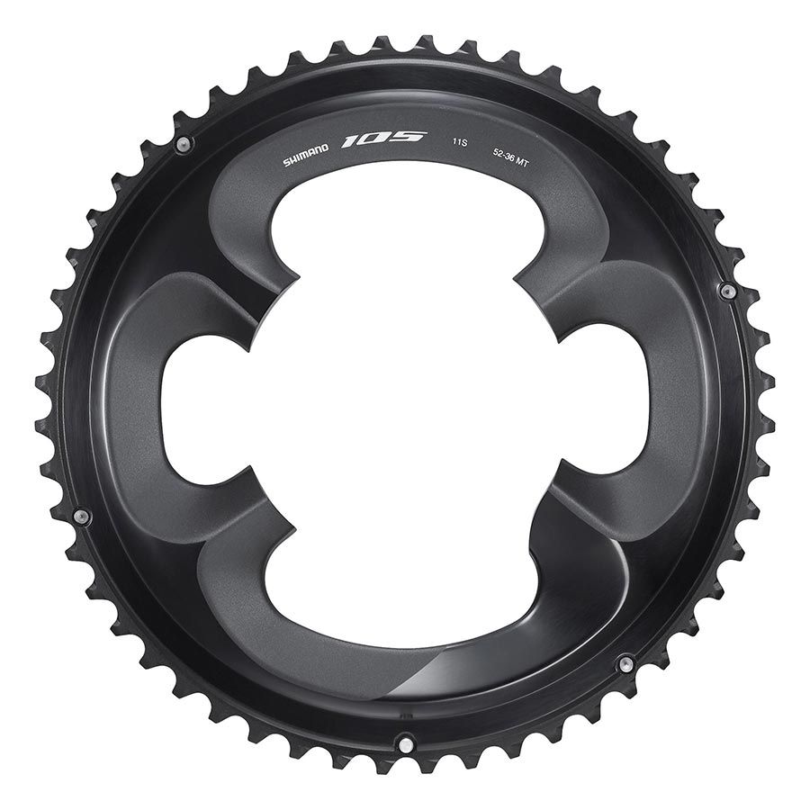 Shimano, 105 FC-R7000, Chainring, Teeth: 52, Speed: 11, BCD: 110, Bolts: 4, Outer, Aluminum, Black, Y1WV98030