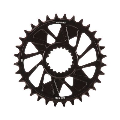 Wheels Manufacturing, Shimano DM T-Type Outboard, Chainring, Teeth: 32, Speed: 12, BCD: Direct Mount Shimano, Single, 7075 Aluminum, Black