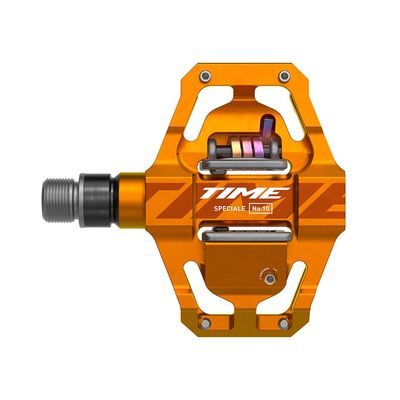 TIME, Speciale 10 Small B1, Pedals, Body: Aluminum, Spindle: Steel, 9/16'', Tangerine, Pair