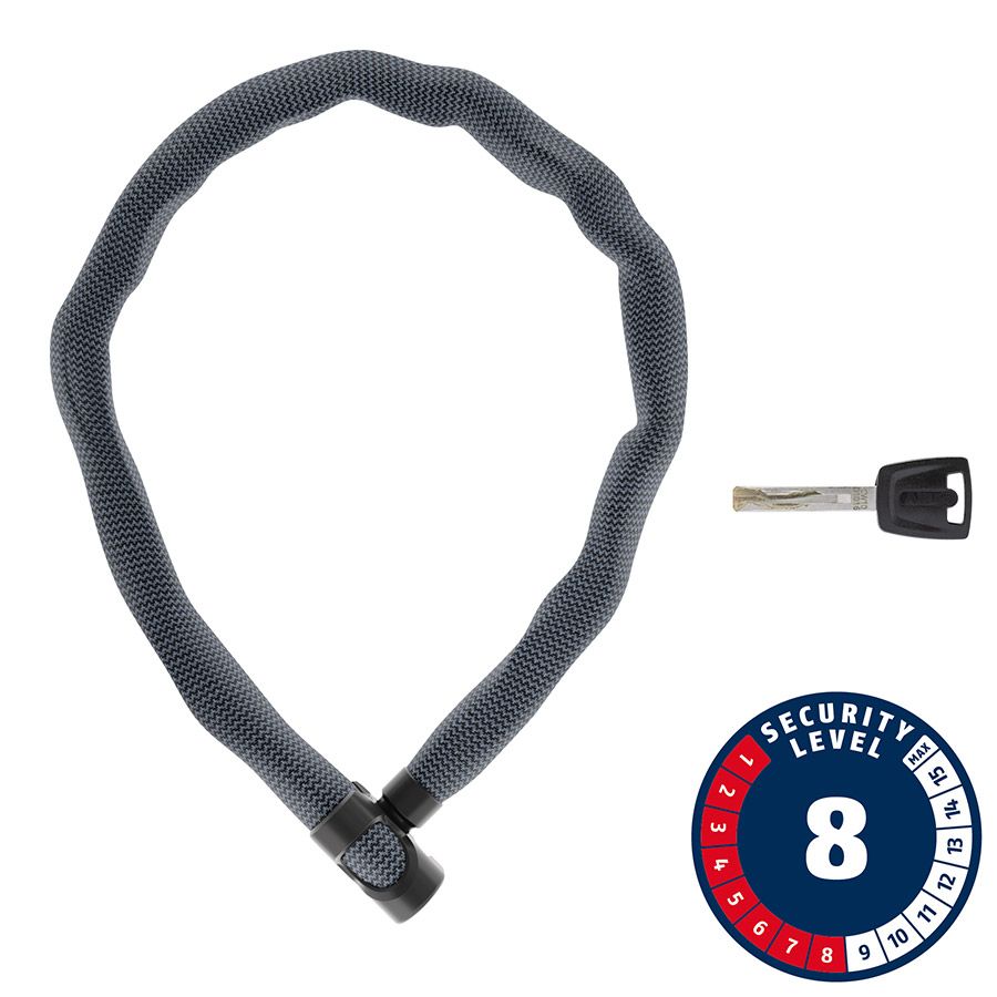 Abus, IVERA 7210K, Chain Lock, Key, 7mm, 100cm, 3.6', Anthracite
