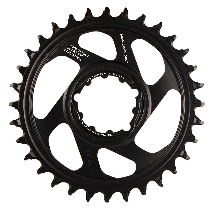 SRAM, X-Sync, 3mm offset, 36T, 12sp., BCD: Direct Mount, Single Chainring, Aluminum, Black